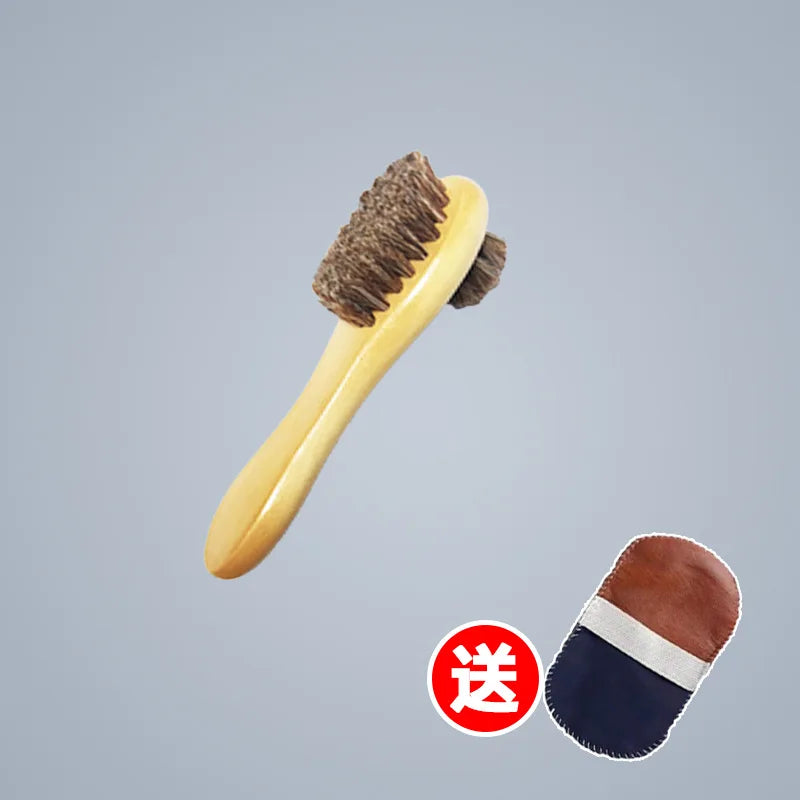 Soft Bristle Horse Hair Brush Shoe Cleaner Stain Remover for Velvet Matte Leather Dusting And Polishing