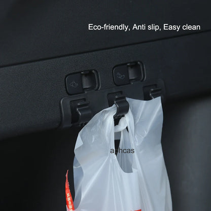 Rear Trunk Hook Seat Button for Tesla Model Y 2020-2024 Cargo Grocery Shopping Bag Holder Umbrella Hanger