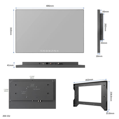 Soulaca 22inches Mirror SmartTV Waterproof 1080P HD Panel Built-in WiFi Bluetooth Android 11.0 New Model 2024 Magic LED US EU