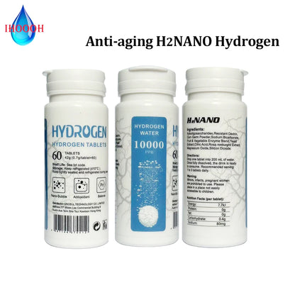 H2NANO alkaline anti-aging rich hydrogen water H2 effervescent tablet 10000PPB can improve taste 60 tablets
