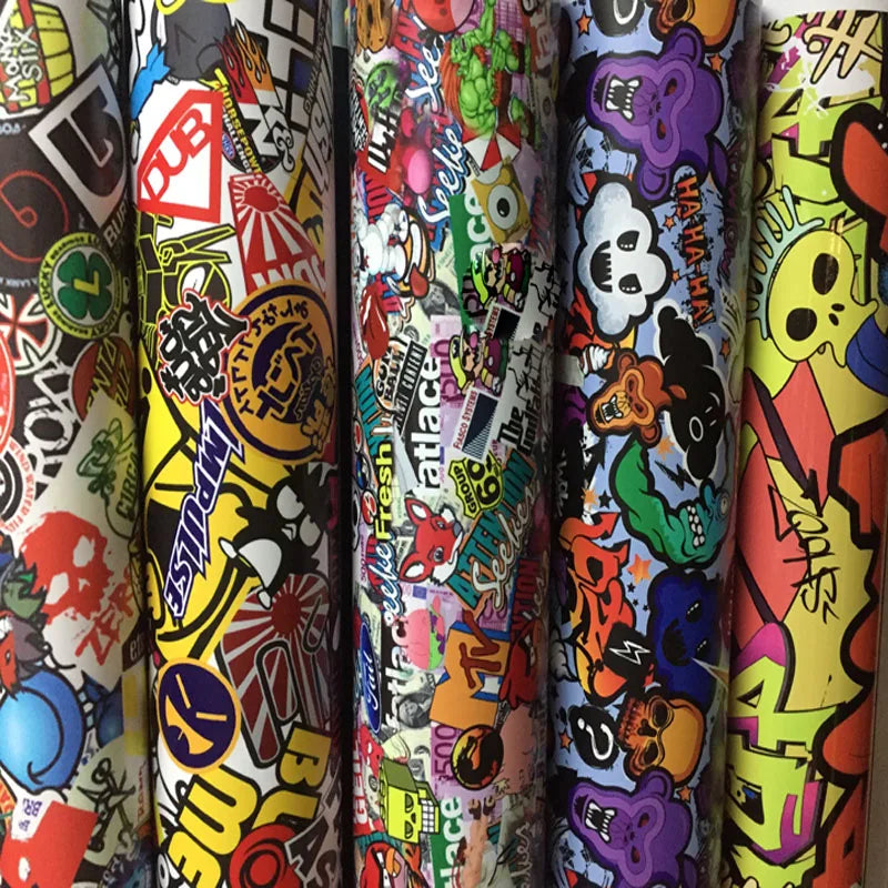 Premium Popular Multiple Styles Cartoon Stickers Graffiti Bombs Vinyl Packaging Car Stickers Motorcycle Decal Film Bubble Free