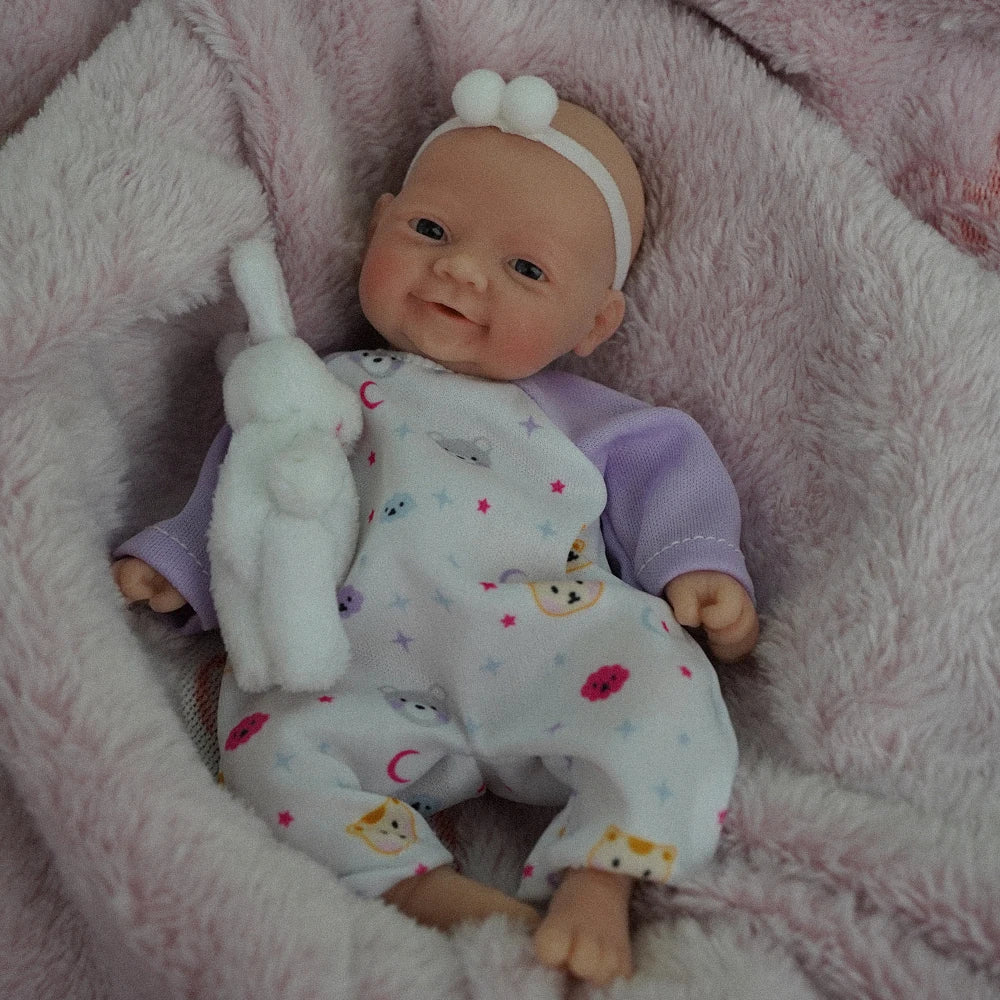 7" Micro Preemie Full Silicone Sweet Baby Doll   Lifelike Mini Reborn Doll Surprice Children Anti-Stress