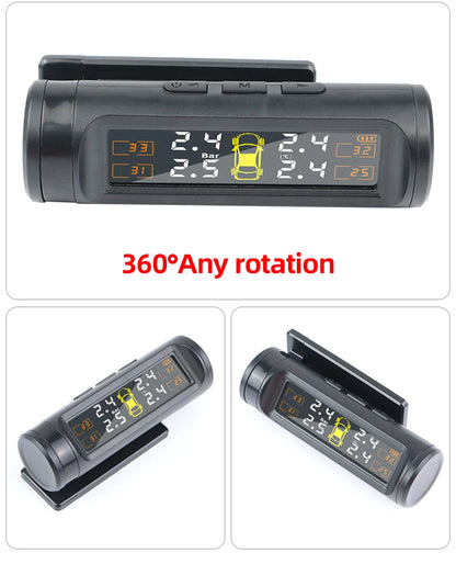 Wireless Tire Pressure Monitoring System Temperature Warning Removable Battery Battery Version 4 Sensors  TPMS Car Tyre Pressure