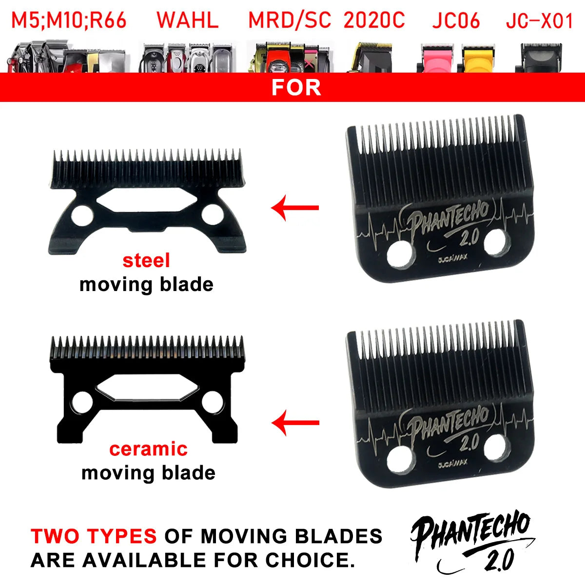 JUCAI PHANTECHO2.0 Blade For JUCAI X01 JC06 H1 V001 8148 V003 R66 M10 Madeshow Wmark Kulilang Vgr Professional Clipper Blade
