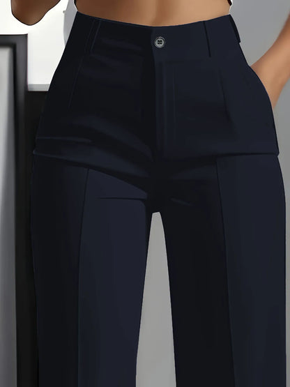 New 2025 Women's High-Waisted Draped Straight-Cut Suit Pants Simple European American Cross-Border Fashion for Women