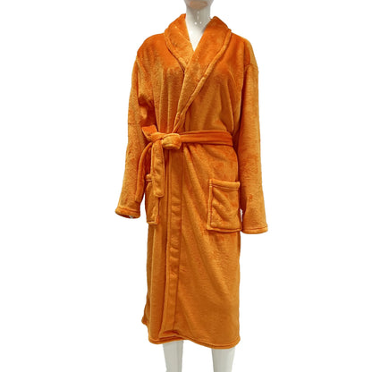 ex Thi Coral Fce Robe Long Flannel Pajamas Autumn Winter Home Clothes Air Conditioning Morning Gown Couple Pyjamas