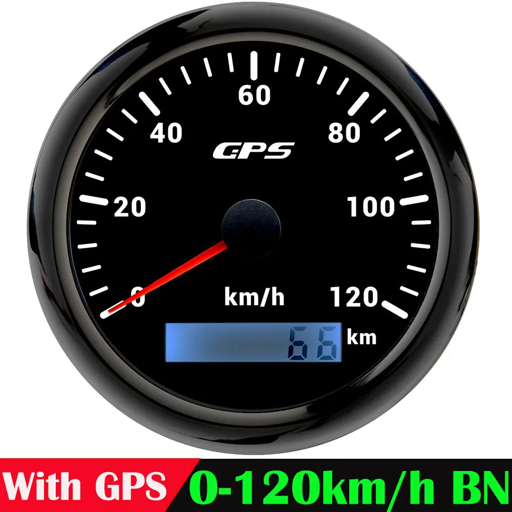 A 85MM GPS Speedometer For Motorcycle Marine Boat 30~200 Kmh Boat Car Truck Speed Gauge Meter With GPS Antenna 7 Color Backlight