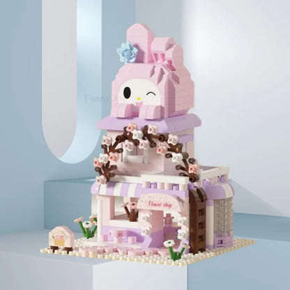 Cartoon Anime Hello Kitty Panda Refrigerator Magnet Blocks Kuromi My Melody Cinnamoroll Building Blocks Toy Kids Birthday Gift