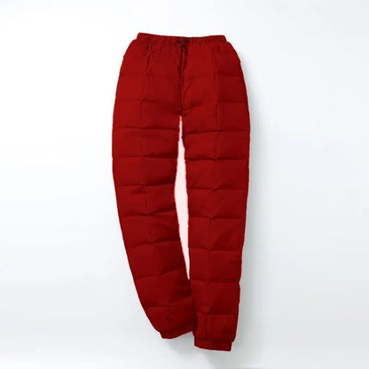 Thickened Cotton Pants Men's Outerwear Winter Trousers Elastic Waist Three-Layer Filling Windproof Warm Casual Straight Leg L...