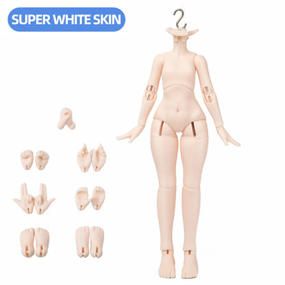 1/12 Scale BJD Doll Girl Body 14.5cm Kawaii Doll Model Anime Action Figure White Normal Skin Movable Joints for OB11 P10 GSC