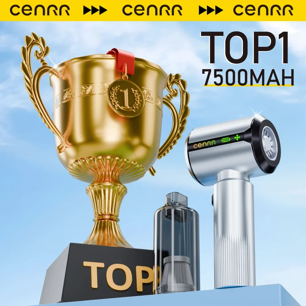 CENRR New Car Vacuum Cleaner 7500mAh Strong Suction Powerful Portable HandHeld Car Cleaner Home Gift Dust Display Lamp Air Gun