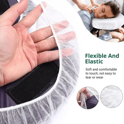 100/10pcs Non-Woven U-Shaped Headrest Pillowcase  Disposable Massage Face Rest Cradle Cover Fitted Headrest Beauty Salon Tools