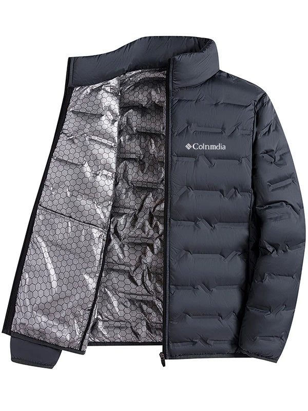 Outdoor Autumn Winter Lightweight Padded Jacket Stand Collar Casual Style Thermal Locking Business Leisure plus Size Coat