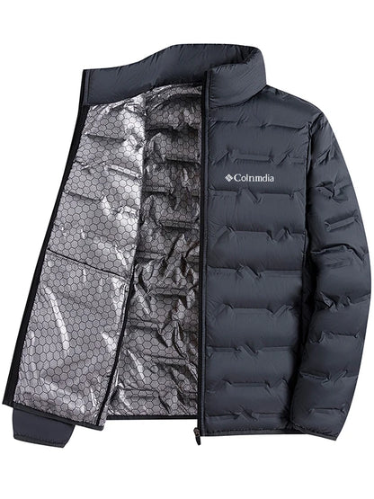 Outdoor Autumn Winter Lightweight Padded Jacket Stand Collar Casual Style Thermal Locking Business Leisure plus Size Coat