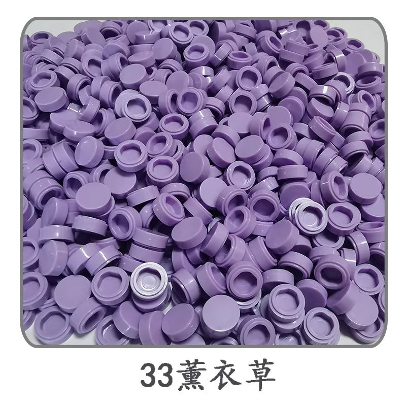 900pcs 52 Colors City Building Blocks Flat Tile 1x1 Round Bricks DIY Enlighten Blocks Parts 98138 Blocks for Children Boys Girls