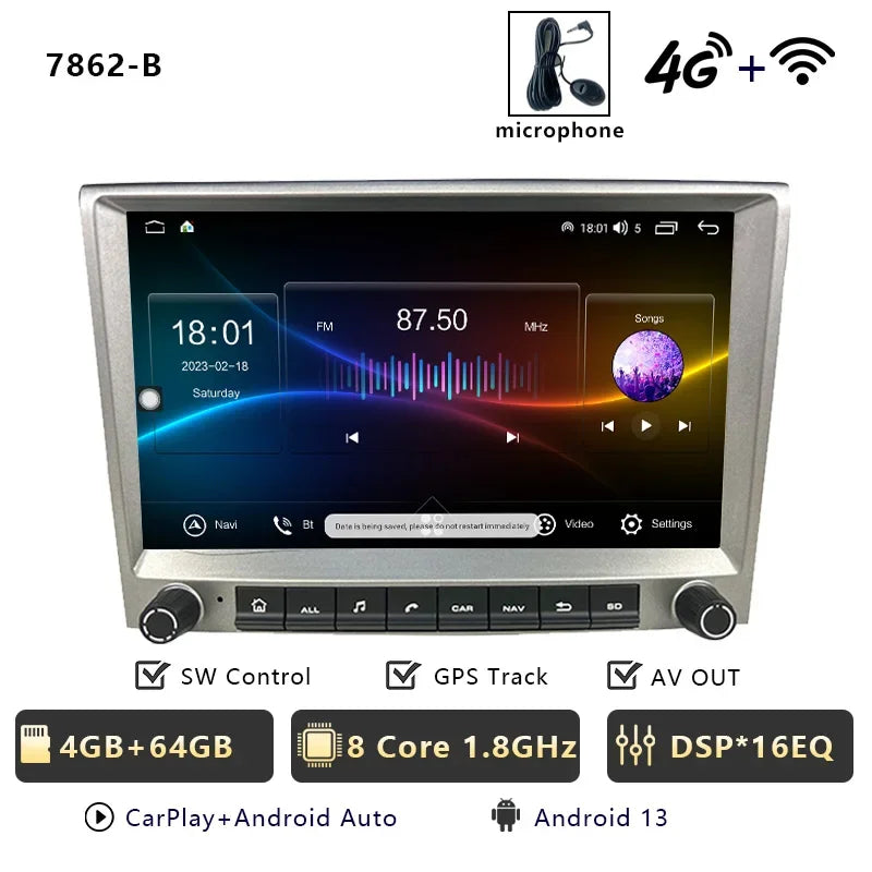 CHSTEK Car Radio Wireless Carplay Qualcomm for Porsche 911 997 Boxster Cayman 987 Auto Android 13 Multimedia Player Navigation