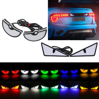 2PCS Car LED Devil Eyes Light Universal Demon Eyes Headlight Motorcycle Mini Turn Signal Flasher Tail Lamp Auto Decoration Light