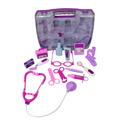 14Pcs Kit Doctor Role Play Set for Children Educational Pretend Nurse Practice Set with Stethoscope Carrying Case