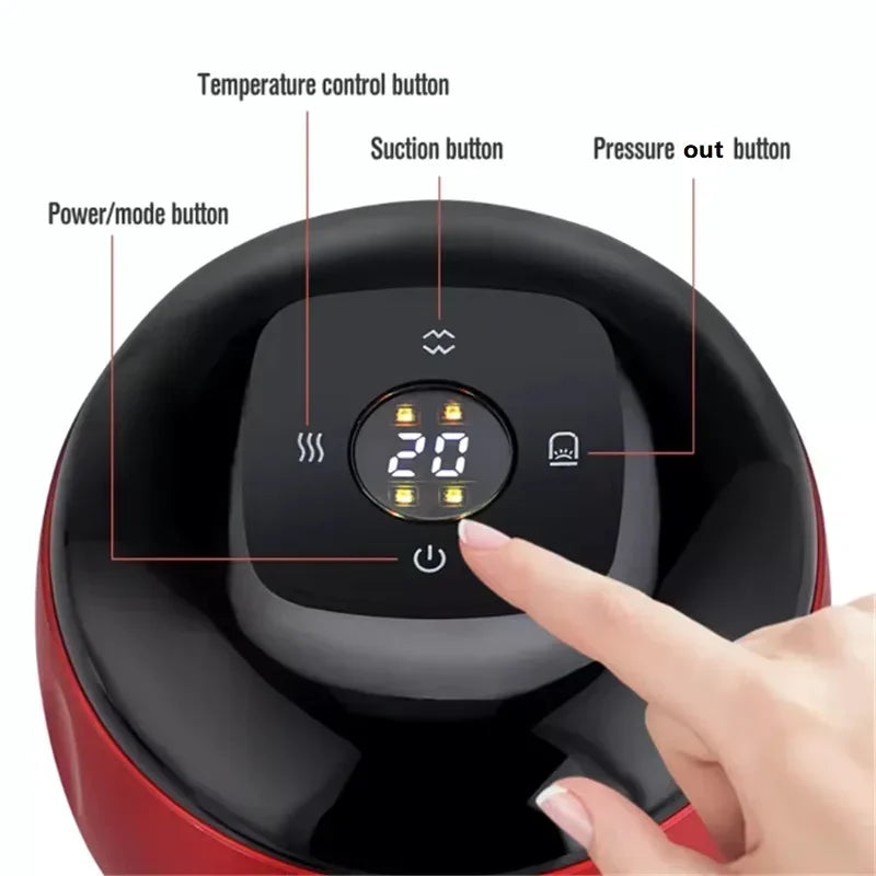 Rechargeable Electric Vacuum Cupping Set Wireless 6/12 Level Skin Scraping Massage Guasha Tool for Household Use