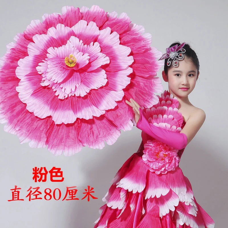 Dance Art Elegant Peony Flower Umbrella Fiber Umbrella Opening Dance Stage Performance Costume Props National Costume Stage Wear