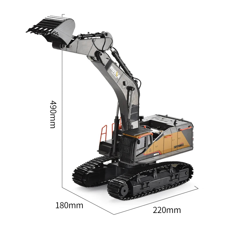 HUINA 1592 1/14 Scale 22 Channels 2.4G Remote Control Semi-Alloy Engineering Crawler Tractor Toy for Outdoor
