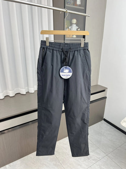 Rare Find! Goose down Series! Men's Winter Lightweight Warm Outdoor Casual down Pants Trendy Straight Leg Long Trousers