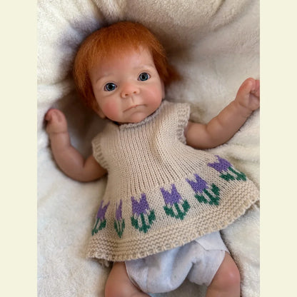26cm Washable Open Eyes Whole Body Silicone Reborn Girl Doll With Rooted Hair Lifelike Newborn Doll With Painted Skin