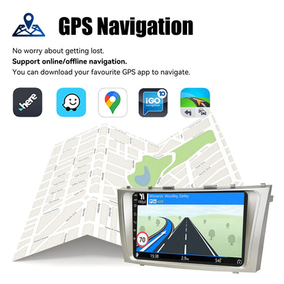 9" Android 14 Car Radio Multimedia Video Player 2 Din For Toyota Camry 2006 2007 2008 2009 2010 2011 GPS Navi Head Unit Carplay
