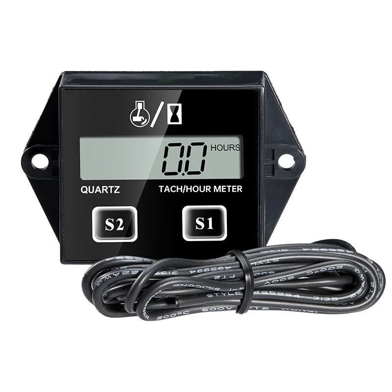 Digital Motor Speedmeter Engine Hour Meter Tachometer Gauge RPM LCD Display for Boat Motorcycles Chainsaw