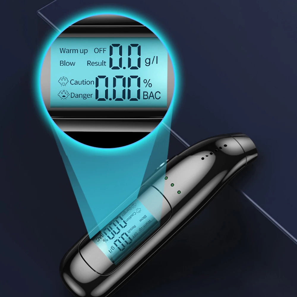 Automatic Alcohol Tester Non-contact Professional Breath Tester Recharge Breathalyzer Car Portable Air Detector Alcoholimeter