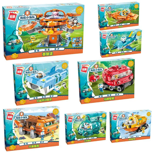 TV Cartoon Octonuts Genuine Authorized Building Blocks Model Octopus Castle Kids Toy Gift Set Christmas Gifts