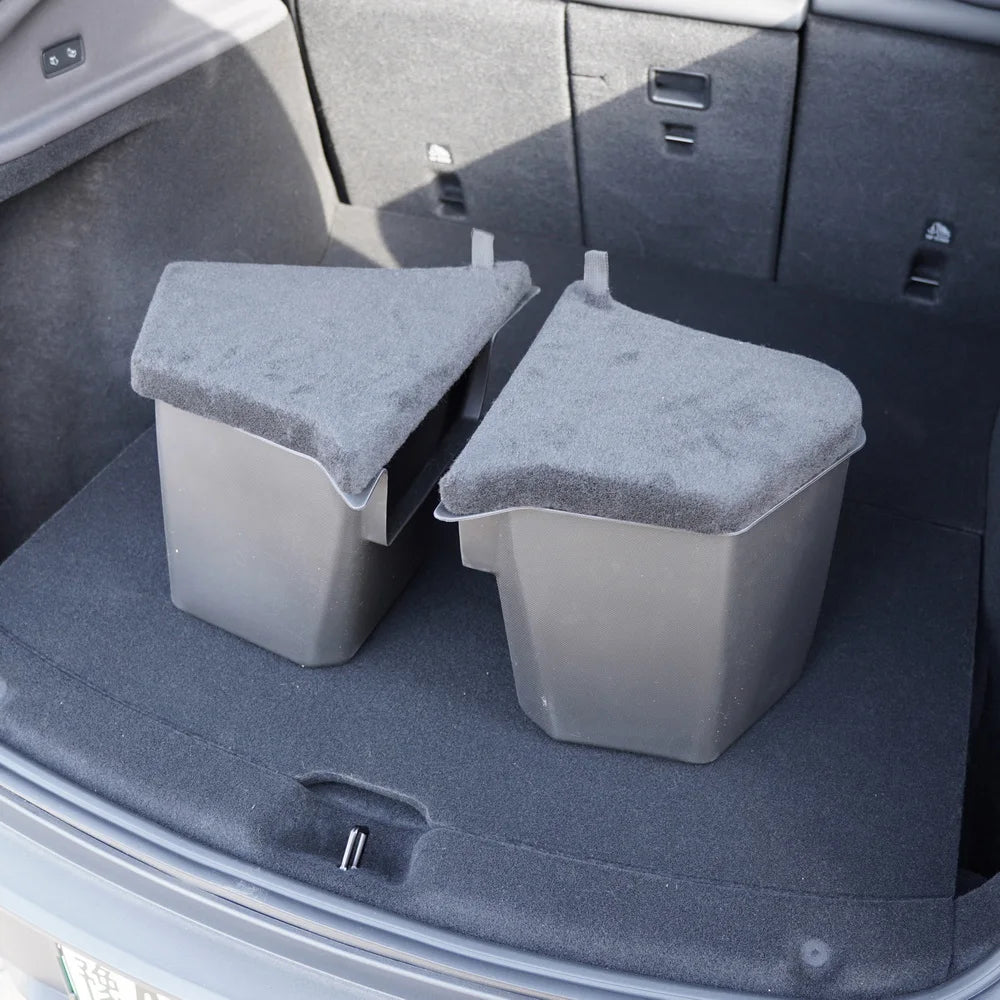 Model Y Launch 2026 Rear Trunk Side Storage Box For Tesla Y Juniper 2025 Organizer Suede Anti-dirty Car Travel Accessories