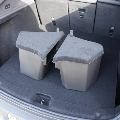 Model Y Launch 2026 Rear Trunk Side Storage Box For Tesla Y Juniper 2025 Organizer Suede Anti-dirty Car Travel Accessories