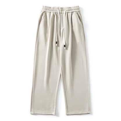 DUKEEN Pique Fabrics Sweatpants for Men Loose Causal Straight Legged Trouse Autumn and Winter Solid Colors Sports Fleece Pants