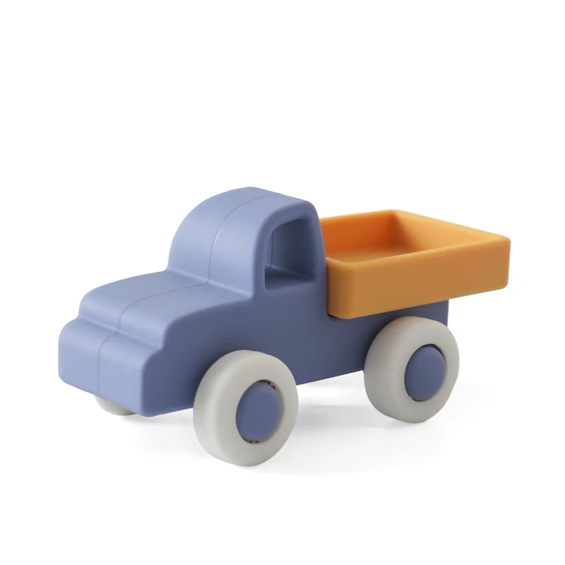 Baby Silicone Car Toys Montessori Baby Things Silicone Baby Teether Toy Car  0 12 Months Newborn Educational Toy Silicone Blocks