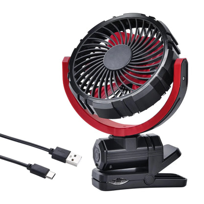 Eary Car Clip On Fan With 2000mAh Battery Usb Rechargeable Fan 900° Rotate Portable Air Cooling Fans Car Electronic Accessories