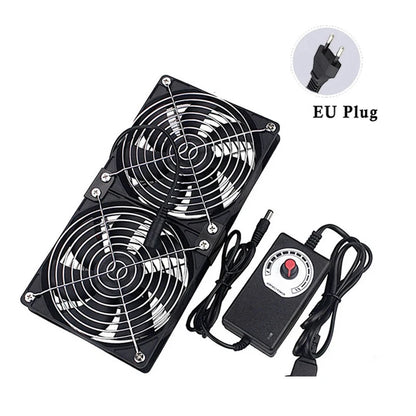 220V 12V Cooling Exhaust Fans with Controller 12cm for GPU VGA Btc Machine Workstation Cabinet Radiator Server Fan