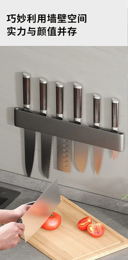 Modern Minimalism Wall-Mounted Kitchen Multi-Functional Shelf Simple Knife Holder Storage Organizer for Kitchen Knives