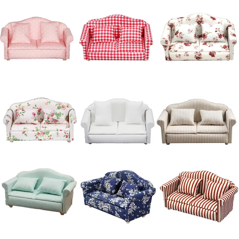 1:12 Mini Cute Dolls Sofa Pillows Set Simulation Dollhouse Furniture Toys Miniature Doll House Accessories Children Toys Gift