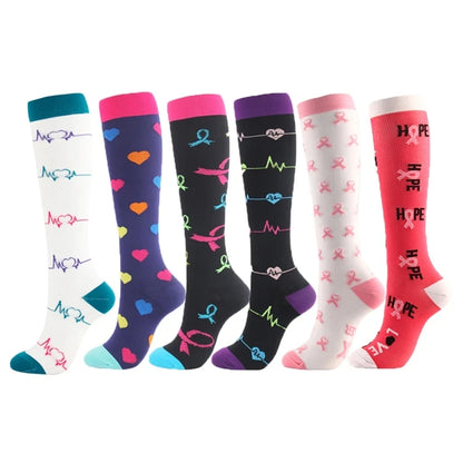 3/5/6 Pairs Compression Socks Exercise Mountaineering Running Sports Socks Elastic Medical Blood Circulation Swelling Nurse Sock