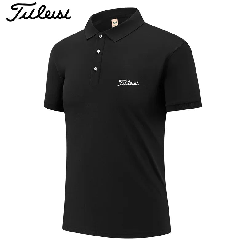 Quick Dry Mens Polo T Shirt Handwritten Script Letter Print Lapel Short Sleeve Solid Sport Daily Wear Tops S-4XL