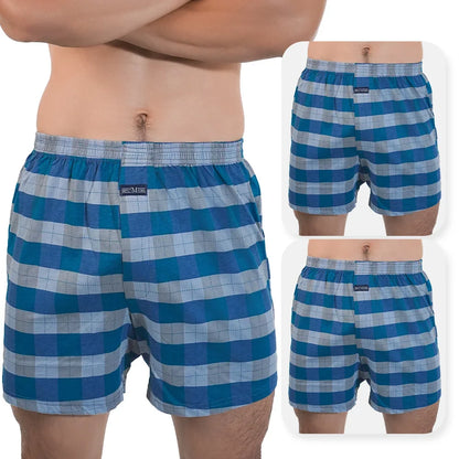 3pcs Mens High Waist Boxers Briefs 100% Cotton Plus Size Sleepwear Elastic Waistband Lounge ARO Pants Home Wear Comfort 50-140kg