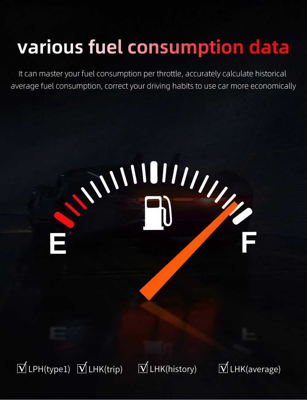 Head up Display OBD + GPS Car Water Temperature Turbo Oil Temperature Multi-function Meter LCD Display Automotive Speed Alarm