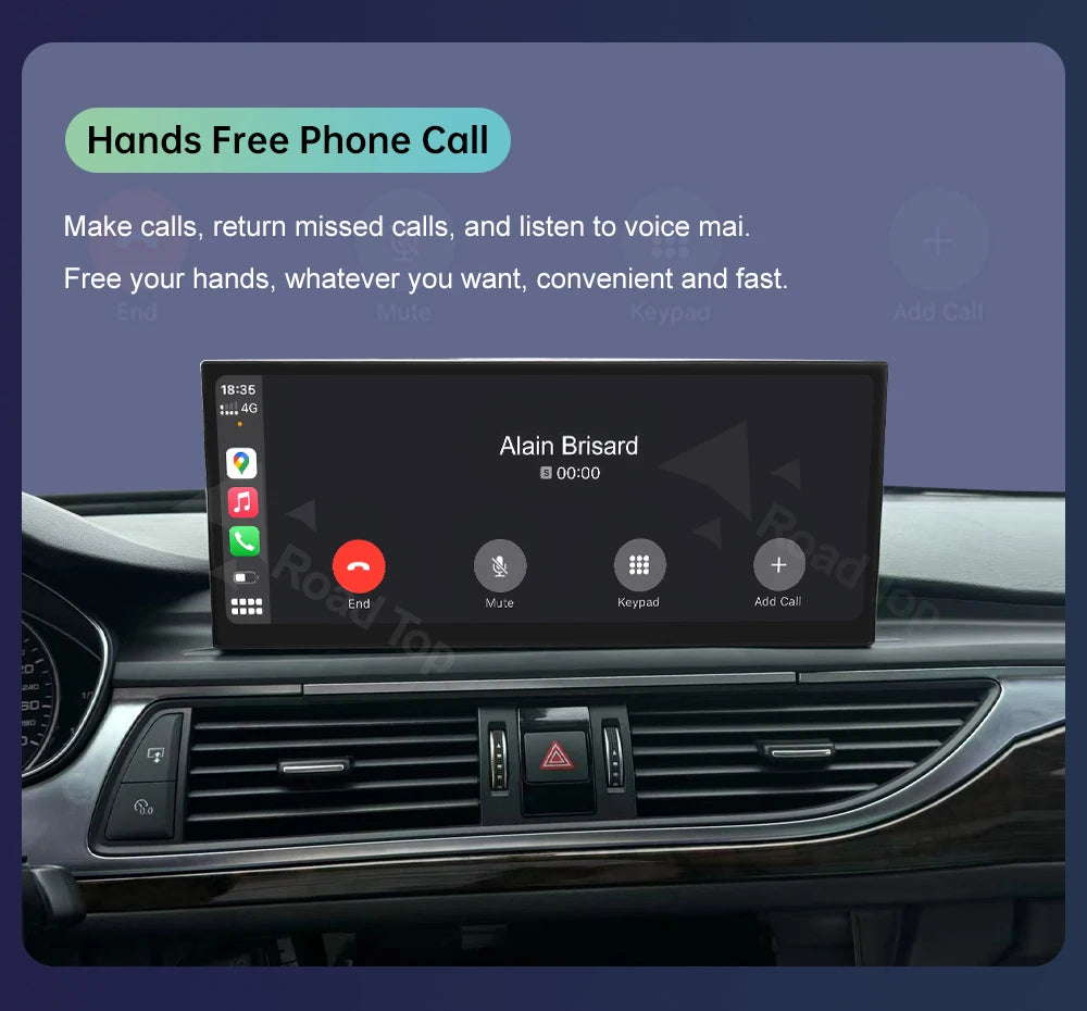 Road Top 12.3" Linux Screen For Audi A6 C6 A7 C7 2011-2018 with Wireless CarPlay Android Auto Airplay Car Radio Player
