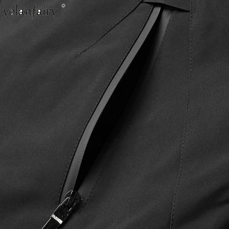 New Winter Parkas Men's Whole Mink Fur Coat Men Lapel Thick Fur Jacket Male Clothing Business Casual Jackets Casaco Masculino FC