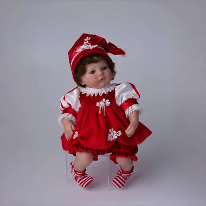 Cloveray 20 inch Collection Realistic Rebirth Baby Doll Cute Handmade Vinyl Doll High Quality Collection Simulation Toy Kid Gift