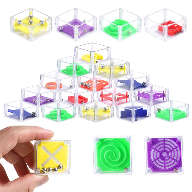 Balance IQ Maze Game Set  3D Brain Teaser Fun Mini Cube Puzzle in a Box Party Favors for Kids Teens Adults Ideal Prizes Gifts