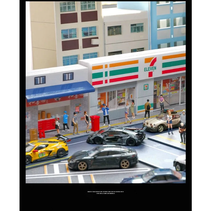 Collector 1: 64711 Convenience Store Mini House Sand Table Street View Ornament Miniature Building Model Props