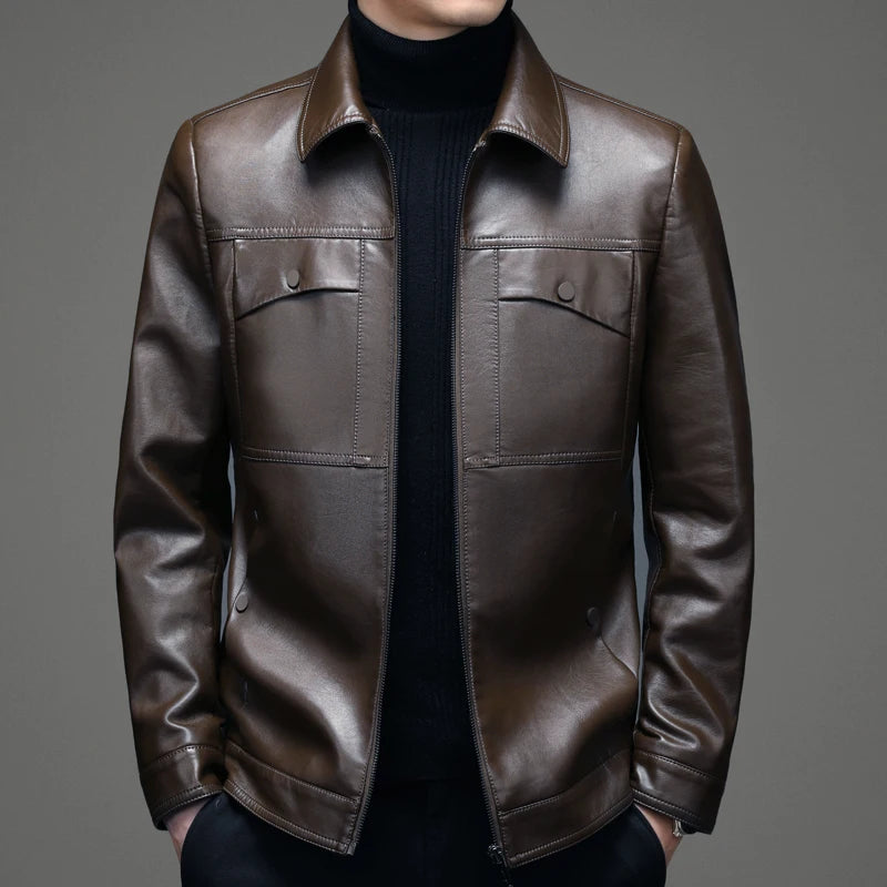 2022 winter Men's Jackets PU Faux Leather thicken Jacket Men Slim Fit Fashion Motorcycle Solid Overcoats Homme full size M-3XL
