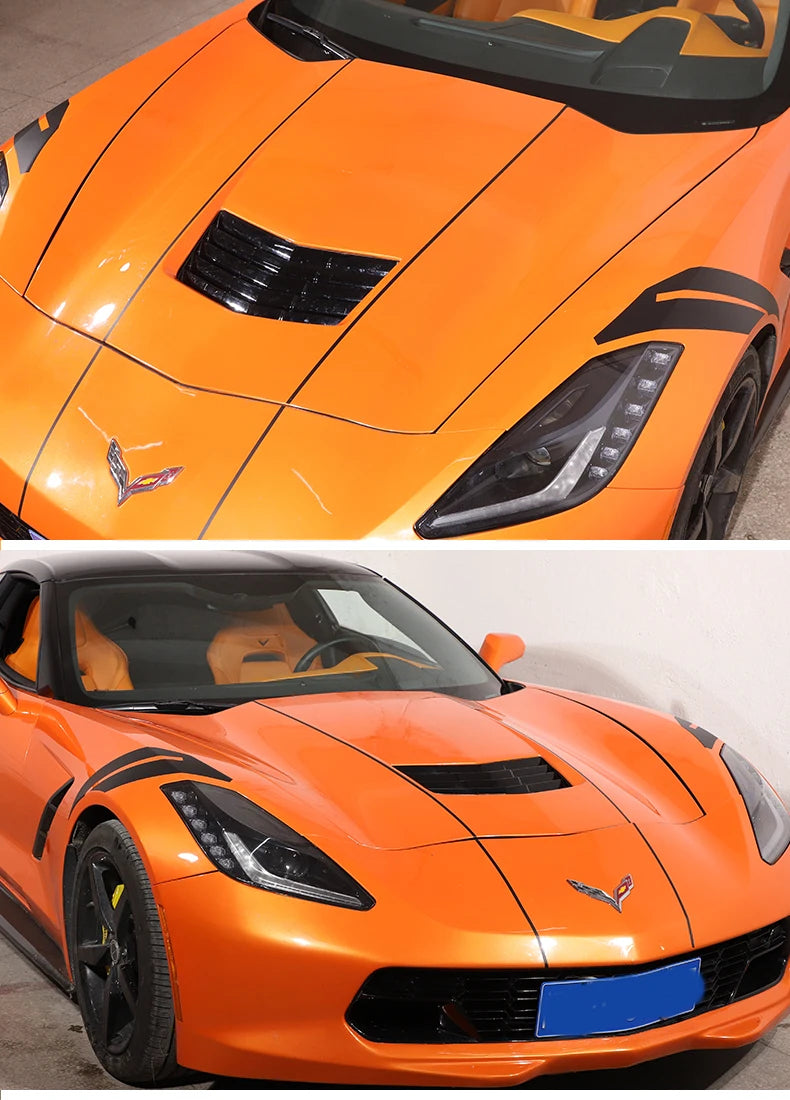 1Pair Sport Racing Side Fender Decals Car Decoration Stickers For Chevrolet Corvette C7 2014-2019 Automobile Accessories
